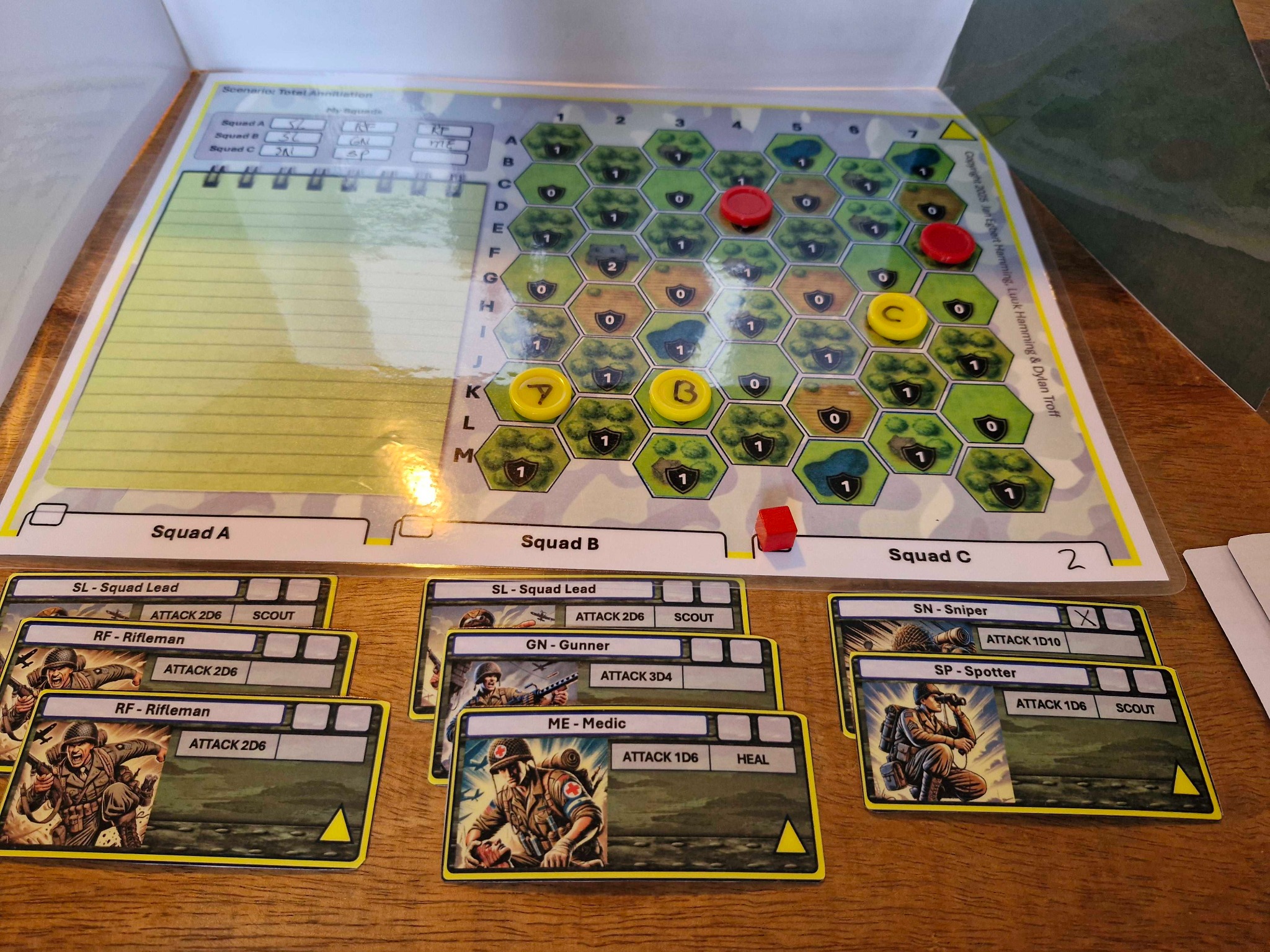 Private board with squads